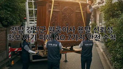 전남 강진군 원룸이사 용달 신뢰성 확보! 사기 피해 NO! 7가지 안전 수칙!